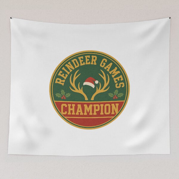 Item preview, Reindeer Games Champion Badge designed and sold by CerealBoxInk.