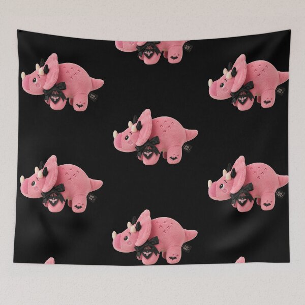 Item preview, Kawaii Pink Dinosaur Plushie | Soft Triceratops Character | Cute Pastel Dino Artwork designed and sold by gothattic.