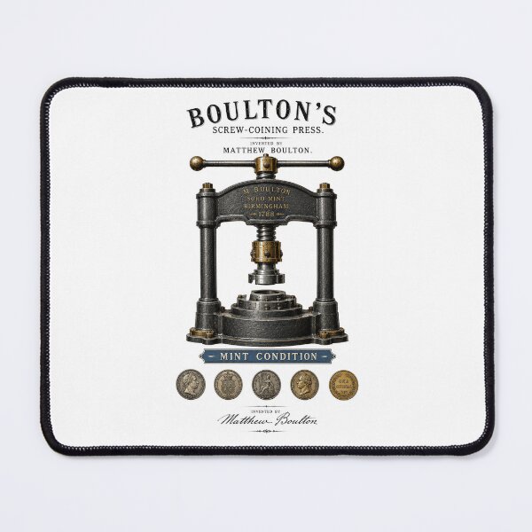 Item preview, Boulton's Screw-Coining Press 1788 – Vintage Patent Art for Coin Collectors designed and sold by thepatentstudio.