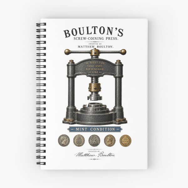 Item preview, Boulton's Screw-Coining Press 1788 – Vintage Patent Art for Coin Collectors designed and sold by thepatentstudio.