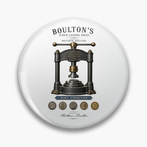 Item preview, Boulton's Screw-Coining Press 1788 – Vintage Patent Art for Coin Collectors designed and sold by thepatentstudio.