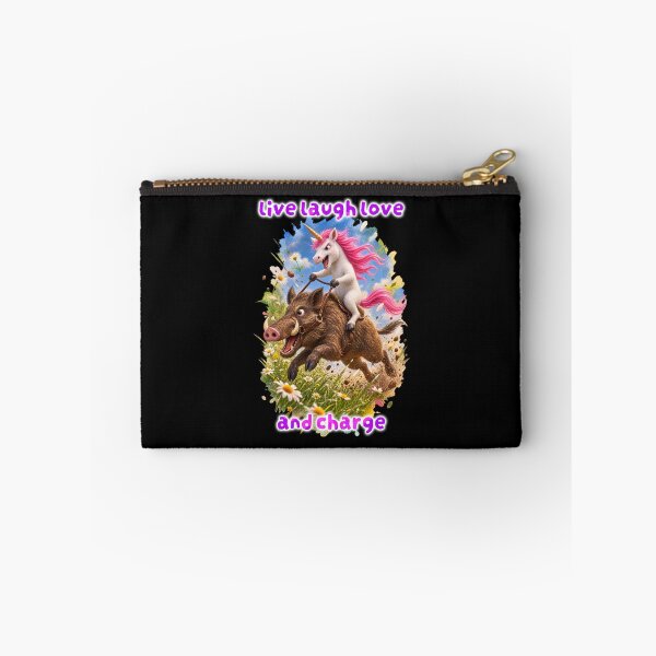 Item preview, Live Laugh Love – Unicorn Riding a Wild Boar designed and sold by Pop Pantheon & Trim Team.