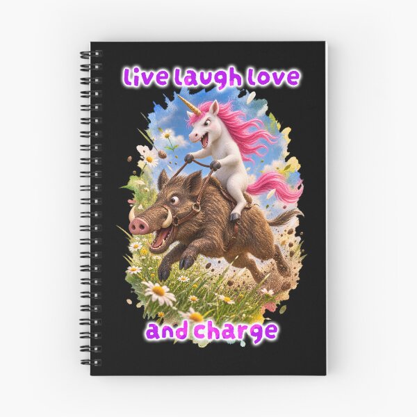 Item preview, Live Laugh Love – Unicorn Riding a Wild Boar designed and sold by Pop Pantheon & Trim Team.