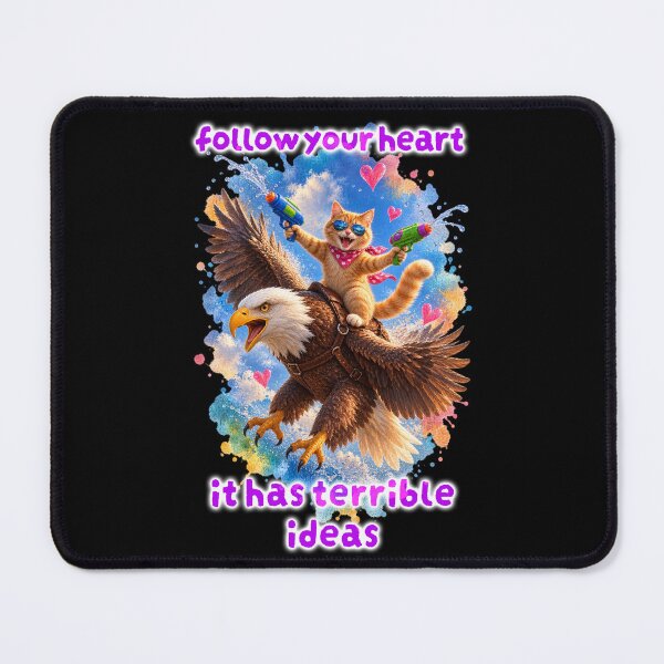 Item preview, Follow Your Heart – Cat Riding an Eagle designed and sold by Pop Pantheon & Trim Team.