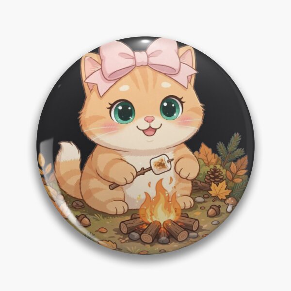 Item preview, Cute Fall Campfire Cat Marshmallow Autumn Cozy Bonfire designed and sold by Moody Vibes Studio.