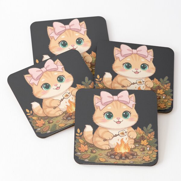 Item preview, Cute Fall Campfire Cat Marshmallow Autumn Cozy Bonfire designed and sold by Moody Vibes Studio.