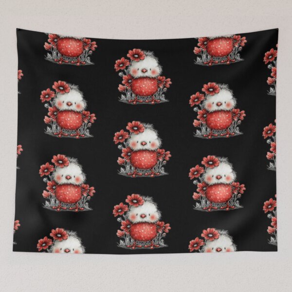 Item preview, Charming Chick with Flowers designed and sold by vanndhi.