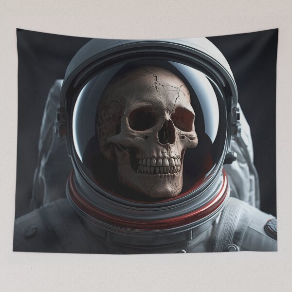 Item preview, Skull Astronaut – Dark Cosmic Horror Space Portrait designed and sold by GenesisArtis.