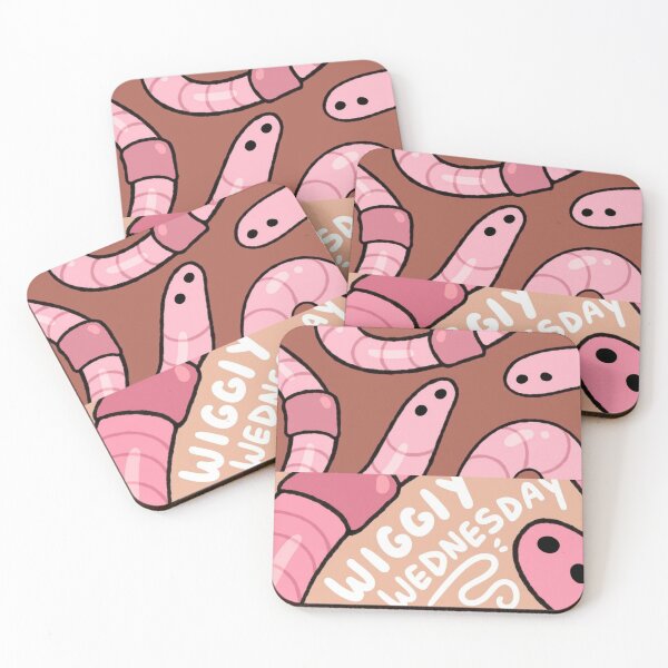 Item preview, Wiggly Wednesday Cute Pink Earthworm Pattern designed and sold by Glitch-Critters.