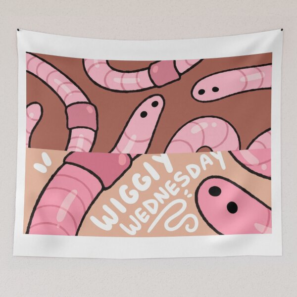 Item preview, Wiggly Wednesday Cute Pink Earthworm Pattern designed and sold by Glitch-Critters.