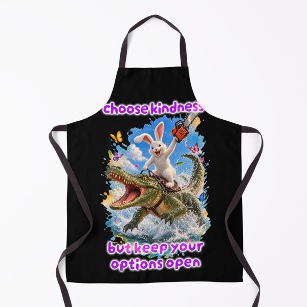 Item preview, Choose Kindness – Rabbit Riding an Alligator with a Chainsaw designed and sold by Pop Pantheon & Trim Team.