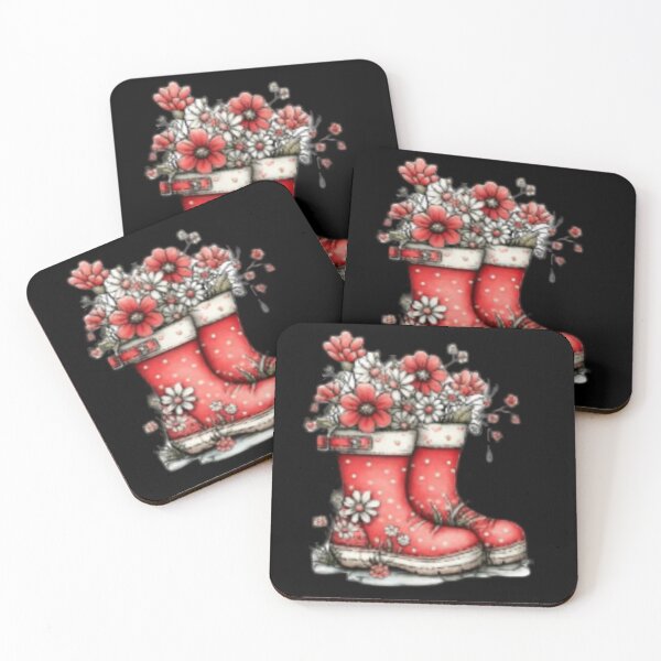 Item preview, Flowers in Red Rain Boots designed and sold by vanndhi.