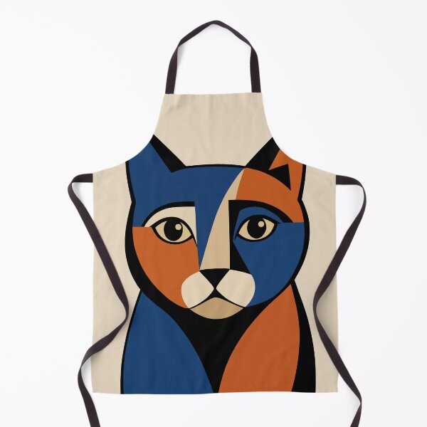 Item preview, Minimalist Geometric Cat Vector Illustration in Blue and Orange designed and sold by BlueBerry45.
