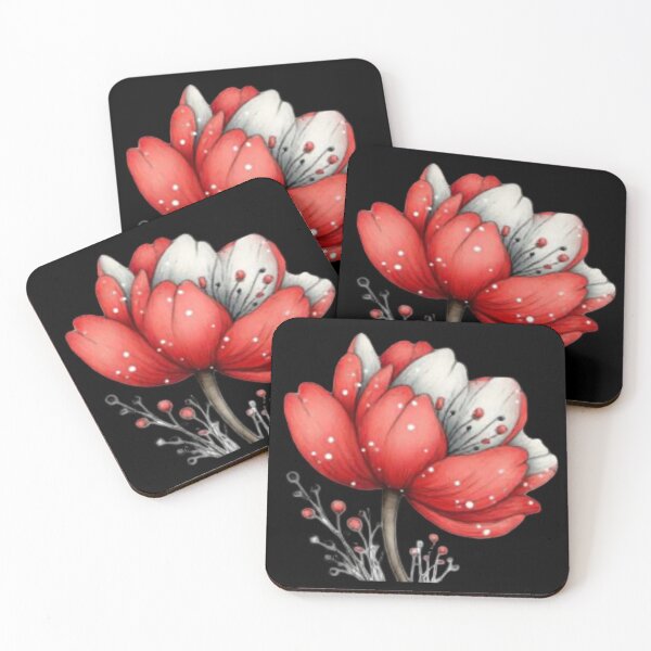 Item preview, Red and White Floral Design designed and sold by vanndhi.