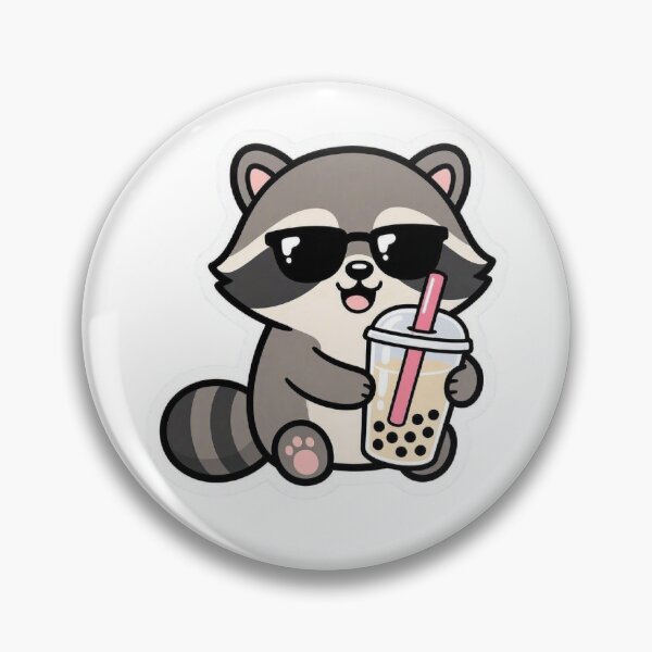 Item preview, Cute Raccoon Drinking Boba Milk Tea designed and sold by BobaCatDesign.