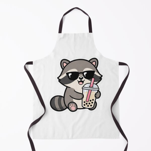 Item preview, Cute Raccoon Drinking Boba Milk Tea designed and sold by BobaCatDesign.