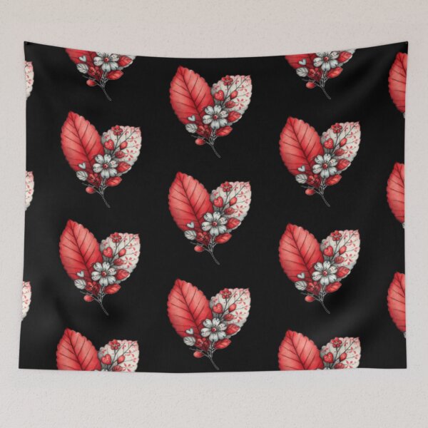 Item preview, Red Leaves and Floral Arrangement designed and sold by vanndhi.