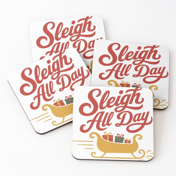 Item preview, Sleigh All Day Christmas Pun designed and sold by CerealBoxInk.