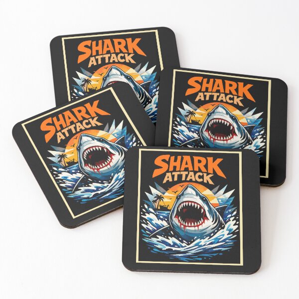 Item preview, Shark Attack Retro Surf Illustration designed and sold by Bold & Bright Studio.