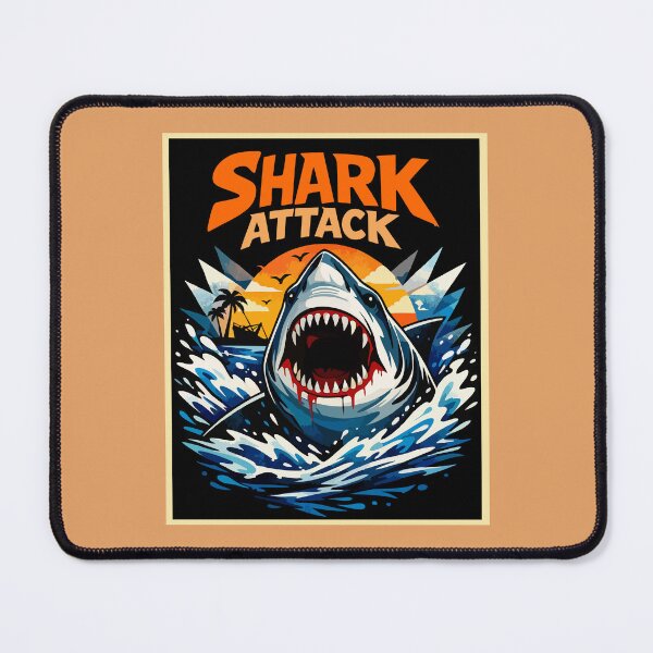 Item preview, Shark Attack Retro Surf Illustration designed and sold by Bold & Bright Studio.
