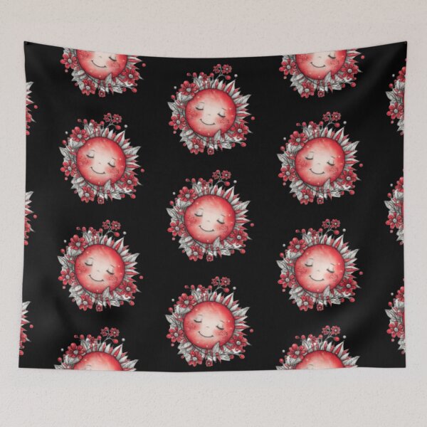 Item preview, Smiling Sun with Floral Frame designed and sold by vanndhi.