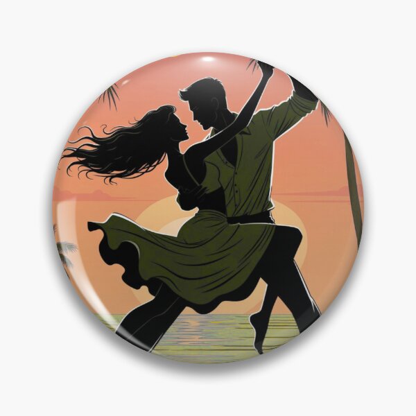 Item preview, Salsa Sunset Vibe – Romantic Tropical Dance Couple, Vintage Sunset Beach Silhouette, Sensual Latin Dancers Apparel Graphic Poster designed and sold by SmartPuns.