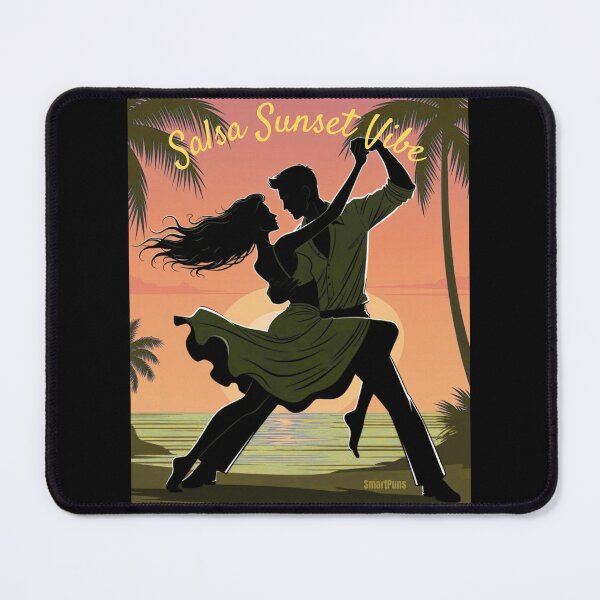 Item preview, Salsa Sunset Vibe – Romantic Tropical Dance Couple, Vintage Sunset Beach Silhouette, Sensual Latin Dancers Apparel Graphic Poster designed and sold by SmartPuns.