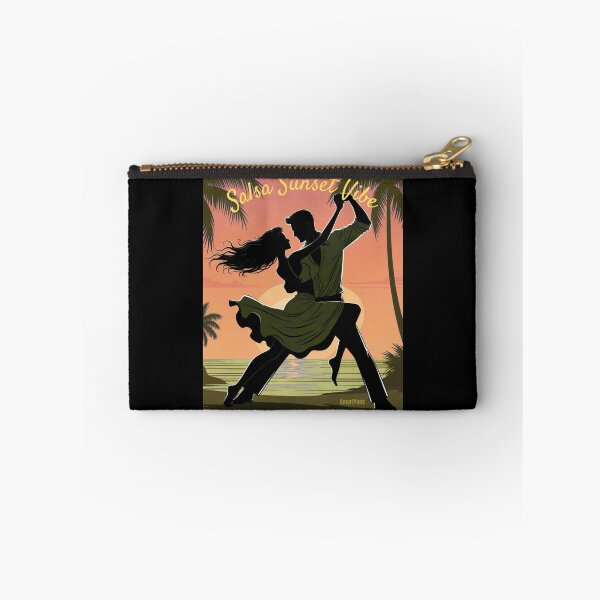 Item preview, Salsa Sunset Vibe – Romantic Tropical Dance Couple, Vintage Sunset Beach Silhouette, Sensual Latin Dancers Apparel Graphic Poster designed and sold by SmartPuns.