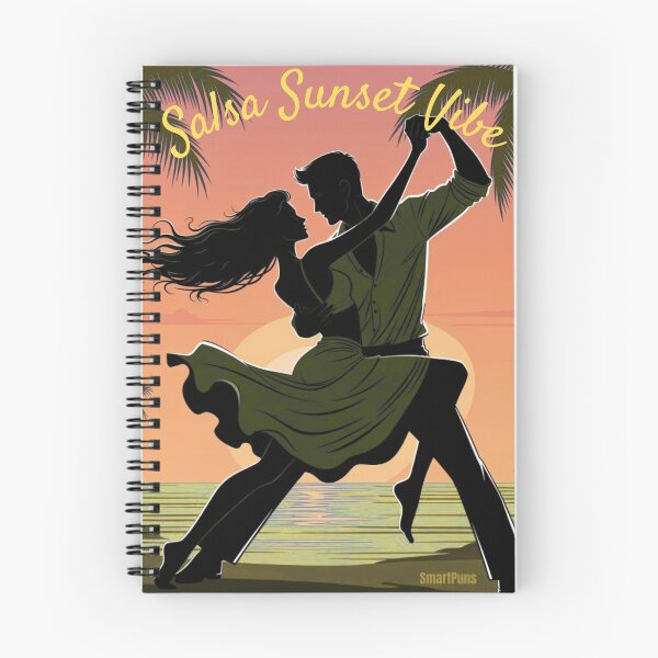 Item preview, Salsa Sunset Vibe – Romantic Tropical Dance Couple, Vintage Sunset Beach Silhouette, Sensual Latin Dancers Apparel Graphic Poster designed and sold by SmartPuns.