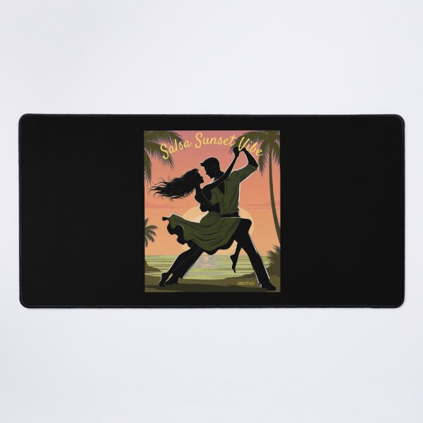 Item preview, Salsa Sunset Vibe – Romantic Tropical Dance Couple, Vintage Sunset Beach Silhouette, Sensual Latin Dancers Apparel Graphic Poster designed and sold by SmartPuns.
