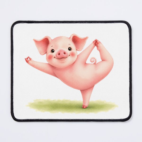 Item preview, King Dancer Pose Pig Yoga Watercolor Print designed and sold by YogiAnimalArt.