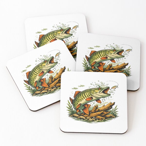 Item preview, A pike attacks next to a submerged log. designed and sold by Daily Quirk.