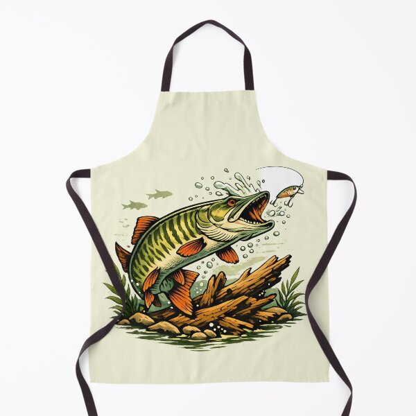 Item preview, A pike attacks next to a submerged log. designed and sold by Daily Quirk.
