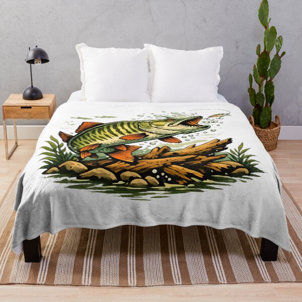 Item preview, A pike attacks next to a submerged log. designed and sold by Daily Quirk.