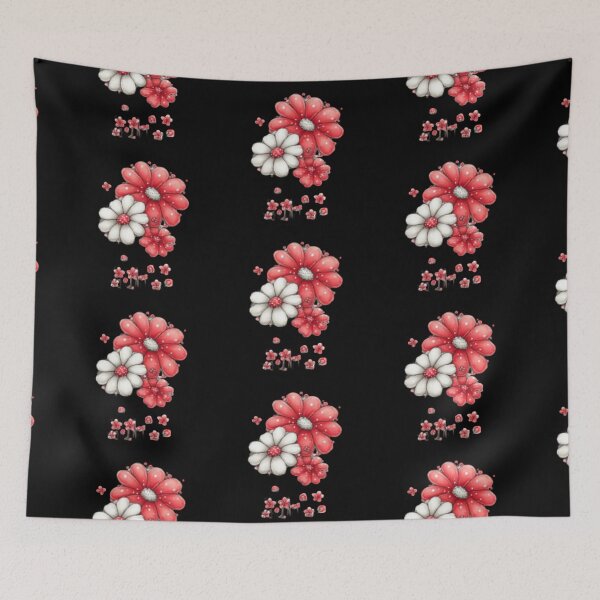 Item preview, Cluster of Red and White Flowers designed and sold by vanndhi.