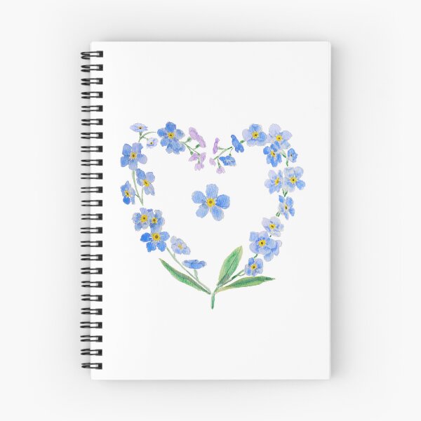 Item preview, hand painted blue forget me not  love heart shape designed and sold by ColorandColor.