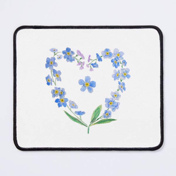 Item preview, hand painted blue forget me not love heart shape designed and sold by ColorandColor.