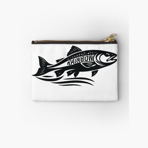 Item preview, Rainbow Trout Logo style illustration negitive space black outline. designed and sold by Art-Horizon.