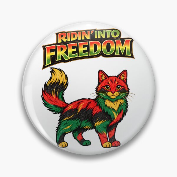 Item preview, Ridin’ Into Freedom Juneteenth Cat – Red Black Green Gold designed and sold by ArtSpark Studio.
