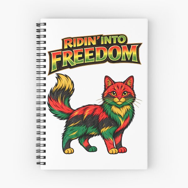 Item preview, Ridin’ Into Freedom Juneteenth Cat – Red Black Green Gold designed and sold by ArtSpark Studio.