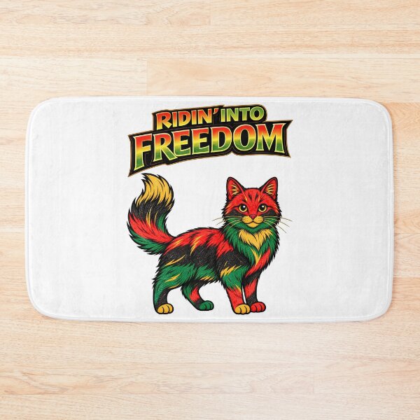 Item preview, Ridin’ Into Freedom Juneteenth Cat – Red Black Green Gold designed and sold by ArtSpark Studio.