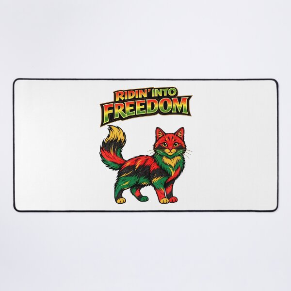 Item preview, Ridin’ Into Freedom Juneteenth Cat – Red Black Green Gold designed and sold by ArtSpark Studio.