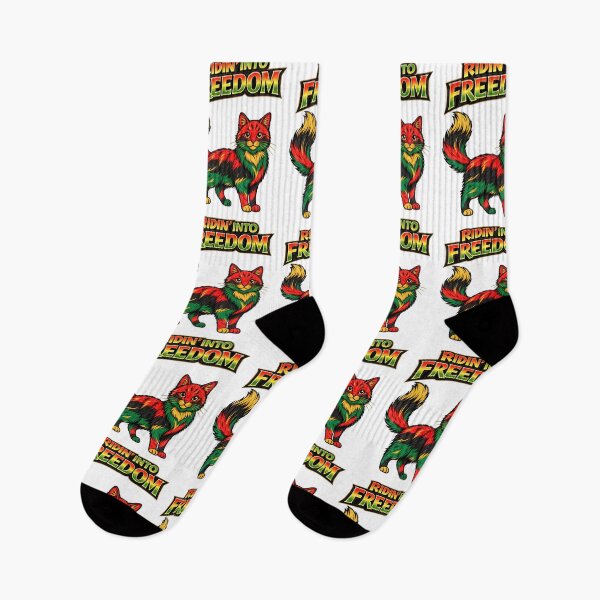 Item preview, Ridin’ Into Freedom Juneteenth Cat – Red Black Green Gold designed and sold by ArtSpark Studio.