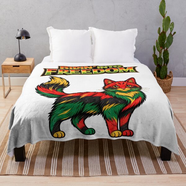 Item preview, Ridin’ Into Freedom Juneteenth Cat – Red Black Green Gold designed and sold by ArtSpark Studio.