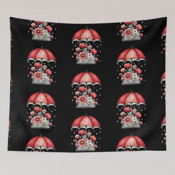 Item preview, Red Umbrella with Flowers designed and sold by vanndhi.
