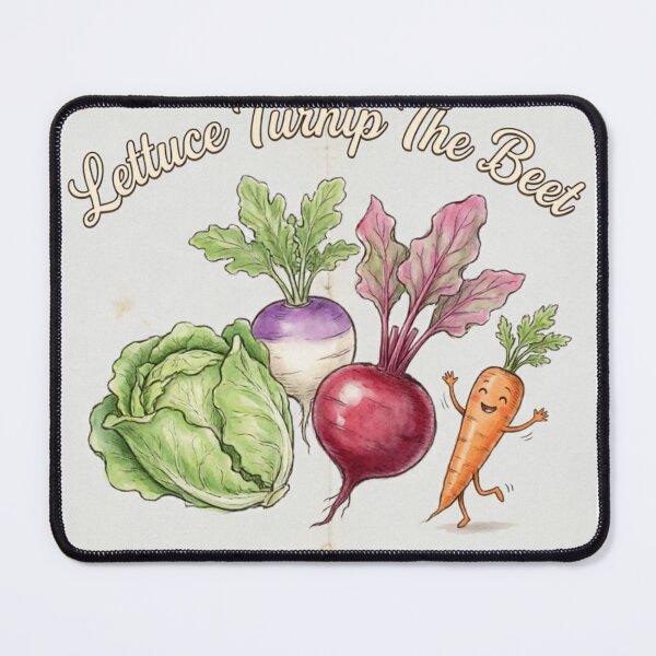 Item preview, Funny Vegan Food Pun Shirt – Lettuce Turnip The Beet – Gardening Vegetarian Gift designed and sold by FurryPrintLab-FurryPrintLabDesign.