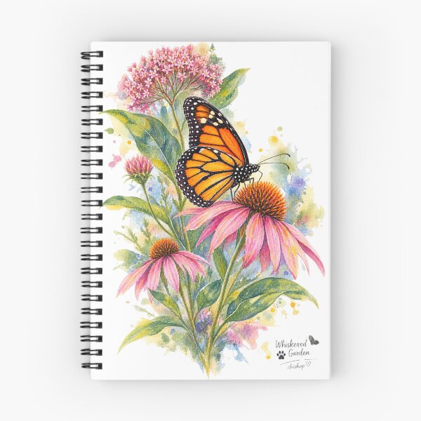 Item preview, Monarch Butterfly & Native Wildflowers – Watercolor Garden designed and sold by Whiskered Garden Studio.