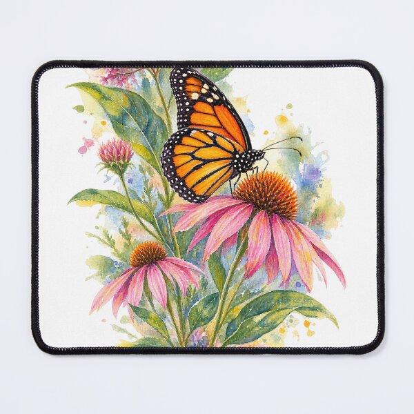 Item preview, Monarch Butterfly & Native Wildflowers – Watercolor Garden designed and sold by Whiskered Garden Studio.