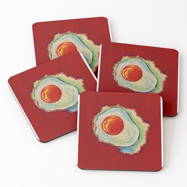 Item preview, Fried Egg Hand-painted on Canvas with Acrylics designed and sold by RainyForecast.