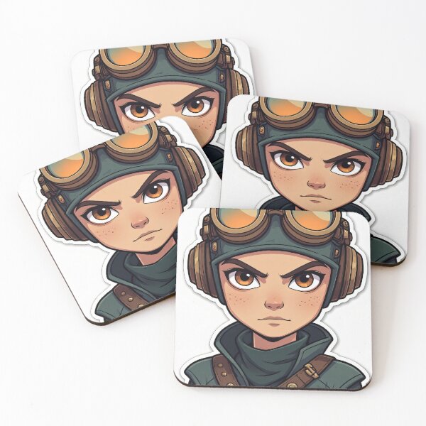 Item preview, Determined Steampunk girl with goggles on her face designed and sold by Mianku | Für das Leben.